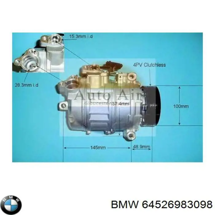 Компрессор кондиционера 64526983098 BMW