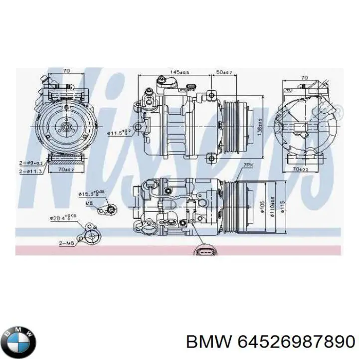 Насос кондиционера BMW 64526987890