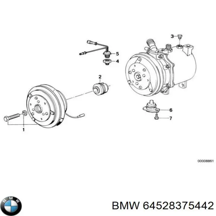 Датчик температуры охлаждающей жидкости (включения вентилятора радиатора) BMW 64528375442