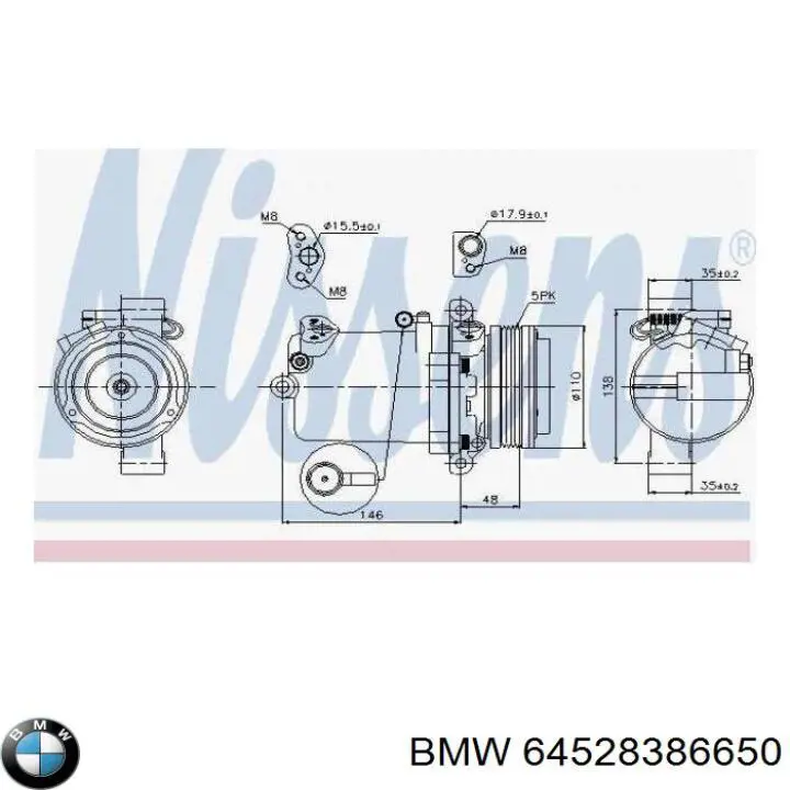 64528386650 BMW Компрессор хладагента