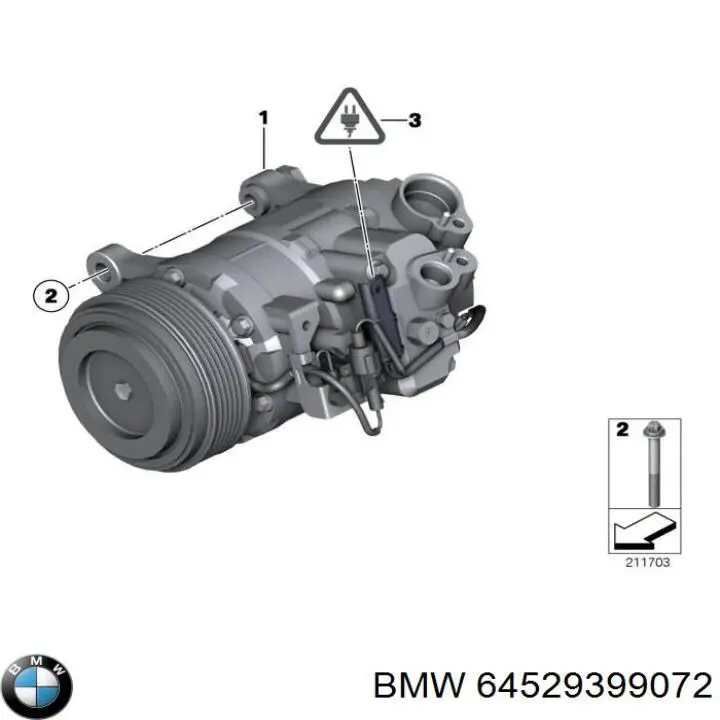 64529399072 BMW compressor de aparelho de ar condicionado