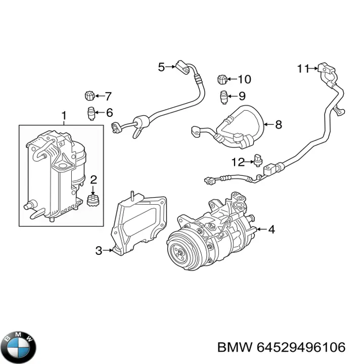 Компрессор кондиционера 64529329836 BMW