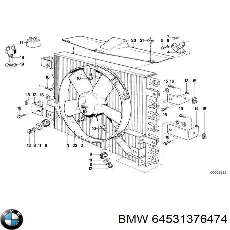 64531376474 BMW радиатор кондиционера