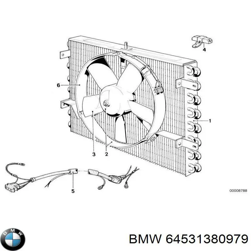 64531380979 BMW радиатор кондиционера