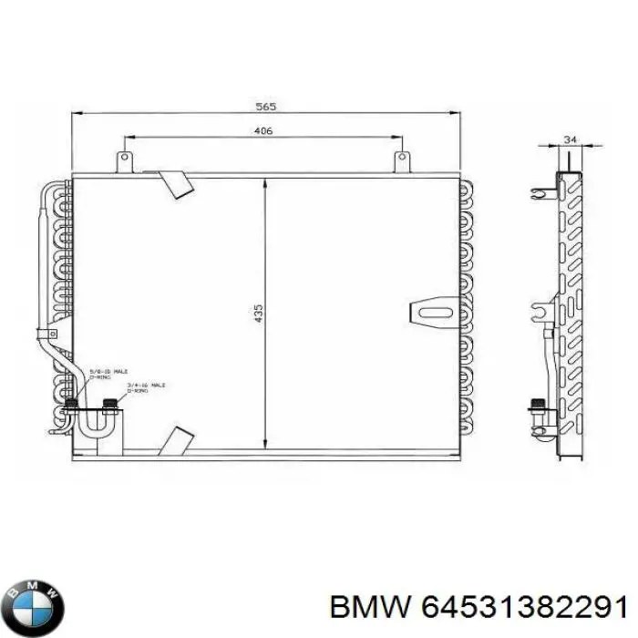 64531382291 BMW радиатор кондиционера