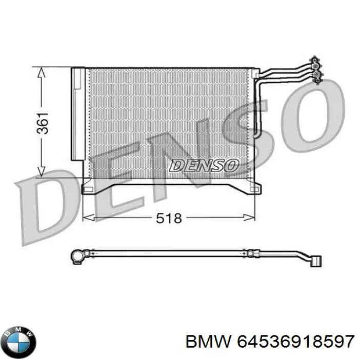 Конденсатор кондиционера BMW 64536918597 цена, от 91.87 USD