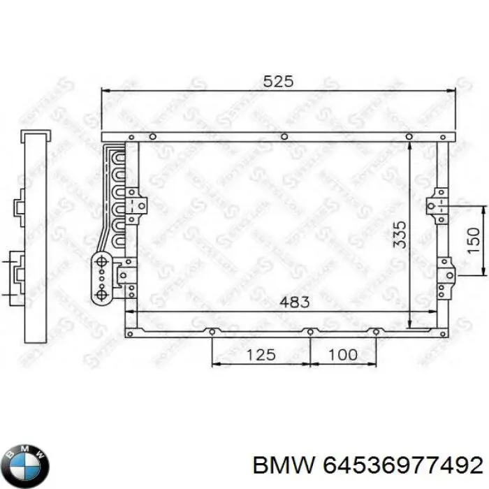 64536977492 BMW радиатор кондиционера