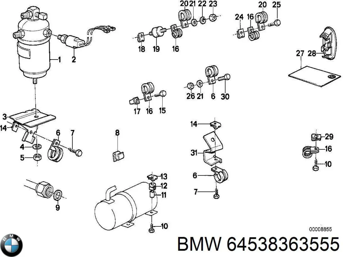 Осушитель кондиционера 64538363555 BMW