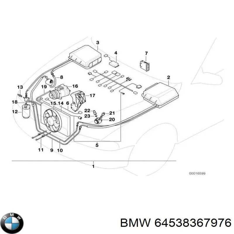 Шланг кондиционера, от радиатора к осушителю BMW 64538367976 цена, от 16.93 USD