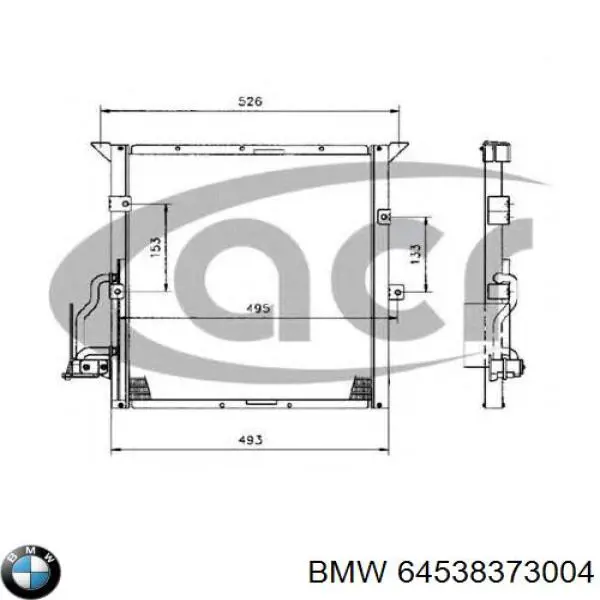 Радиатор охлаждения кондиционера BMW 64538373004