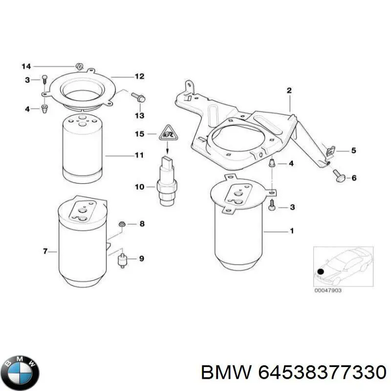 Ресивер кондиционера BMW 64538377330
