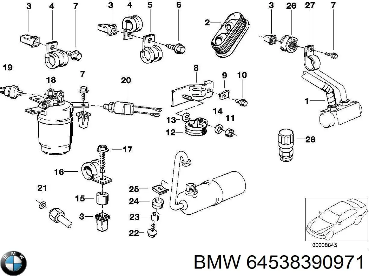 Купить 64538390971 BMW Датчик-клапан кондиционера