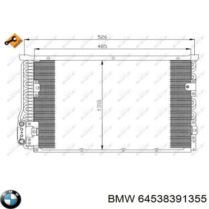 Купить 64538391355 BMW Радиатор системы охлаждения кондиционера