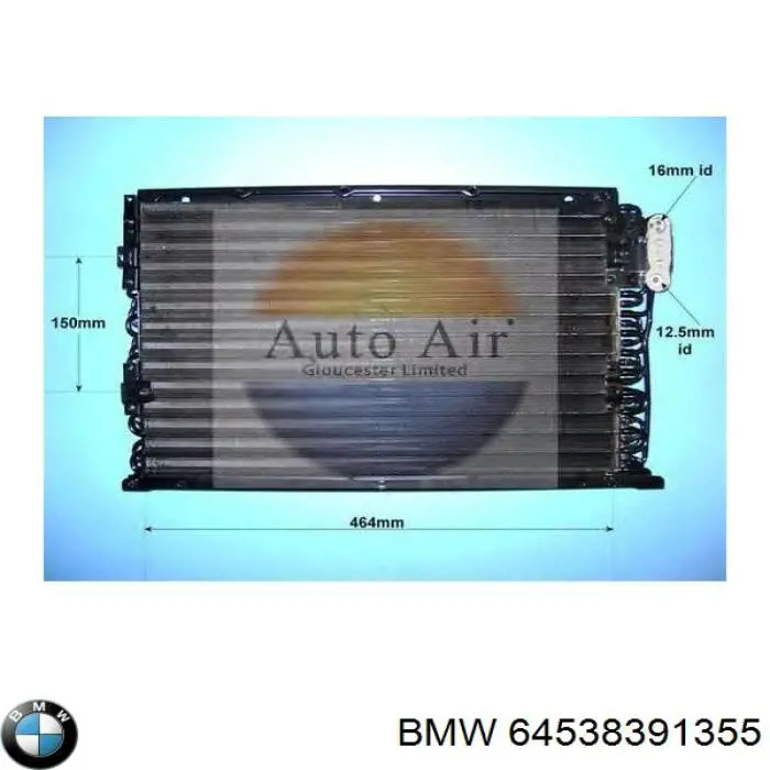 64538391355 BMW радиатор кондиционера