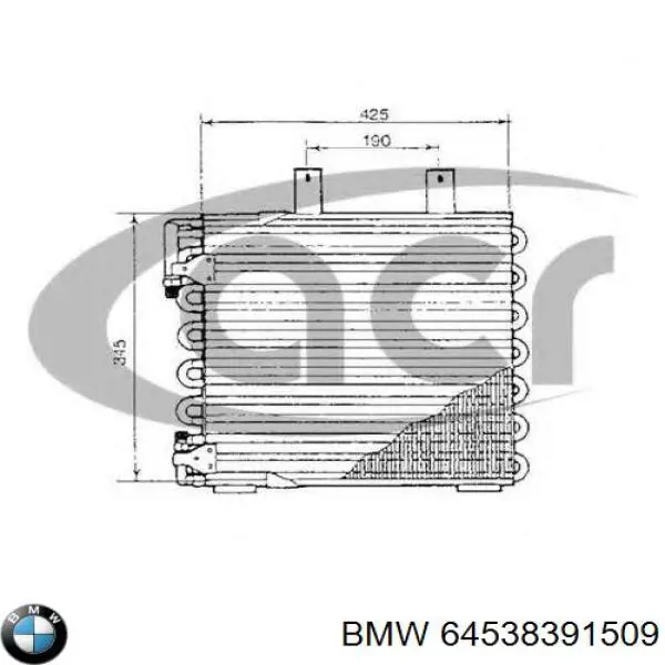 64538391509 BMW радиатор кондиционера