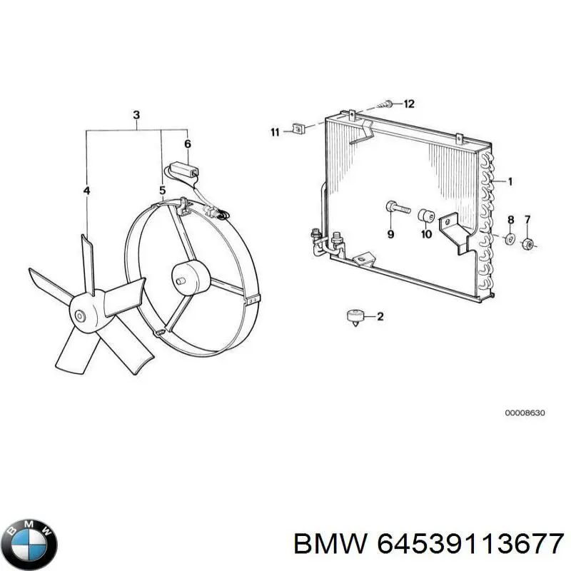 64539113677 BMW радиатор кондиционера