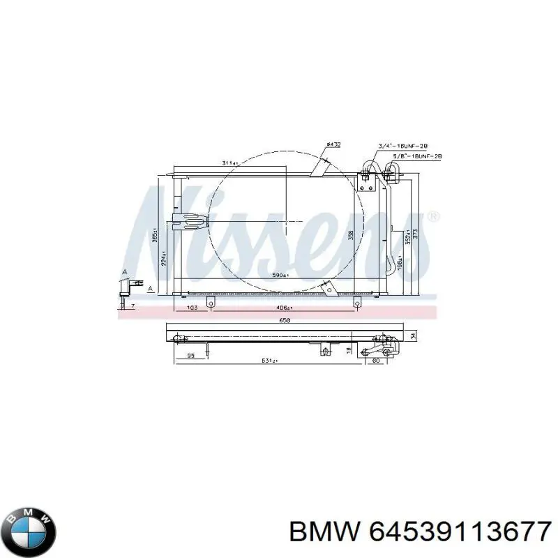 Купить 64538390005 BMW Радиатор системы охлаждения кондиционера
