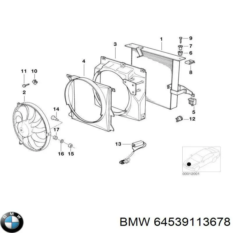 Радиатор кондиционера 64539113678 BMW