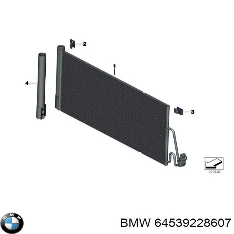 64539228607 BMW radiador de aparelho de ar condicionado