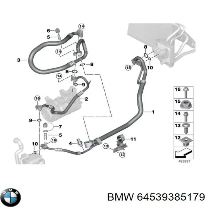 64539385179 BMW Трубопроводы