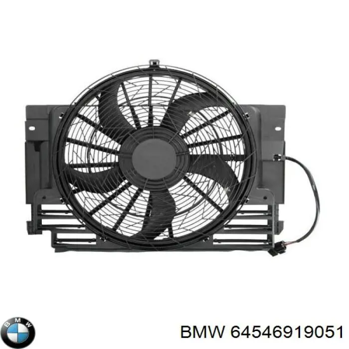 64546919051 BMW диффузор радиатора кондиционера, в сборе с крыльчаткой и мотором