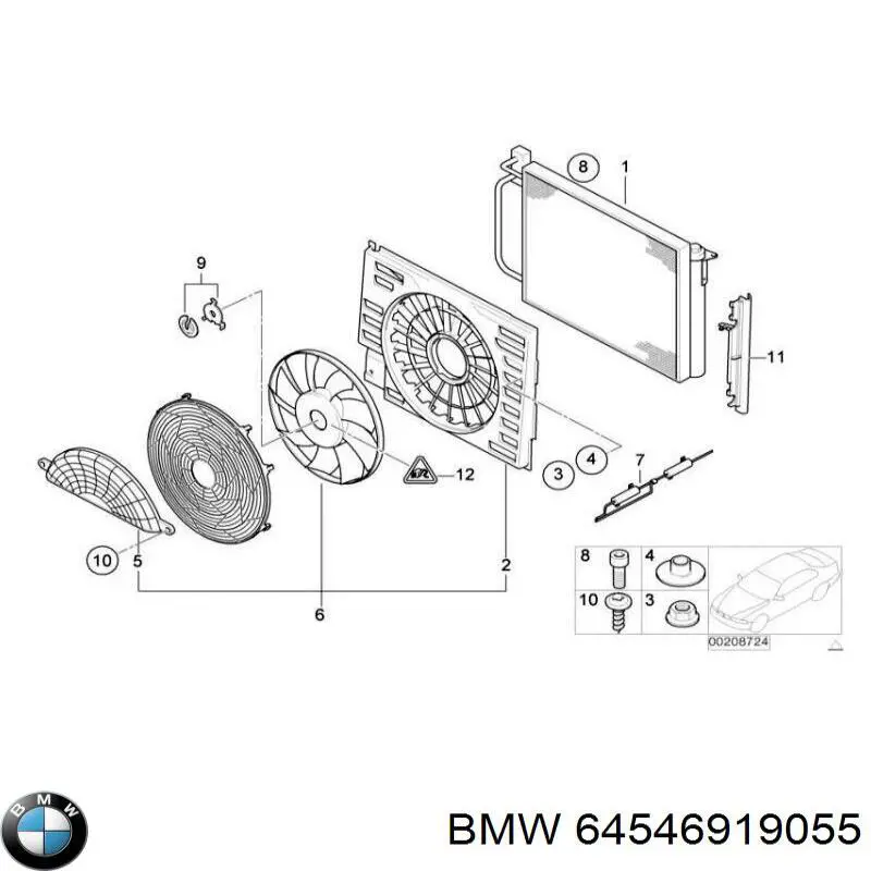 Вентилятор (крыльчатка) радиатора охлаждения BMW 64546919055