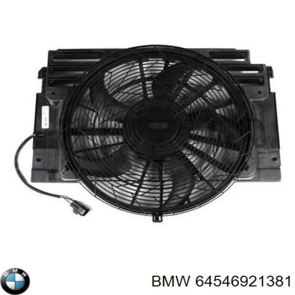 64546921381 BMW Диффузор радиатора кондиционера, в сборе с крыльчаткой и мотором