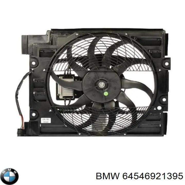 64546921395 BMW Диффузор радиатора кондиционера, в сборе с крыльчаткой и мотором