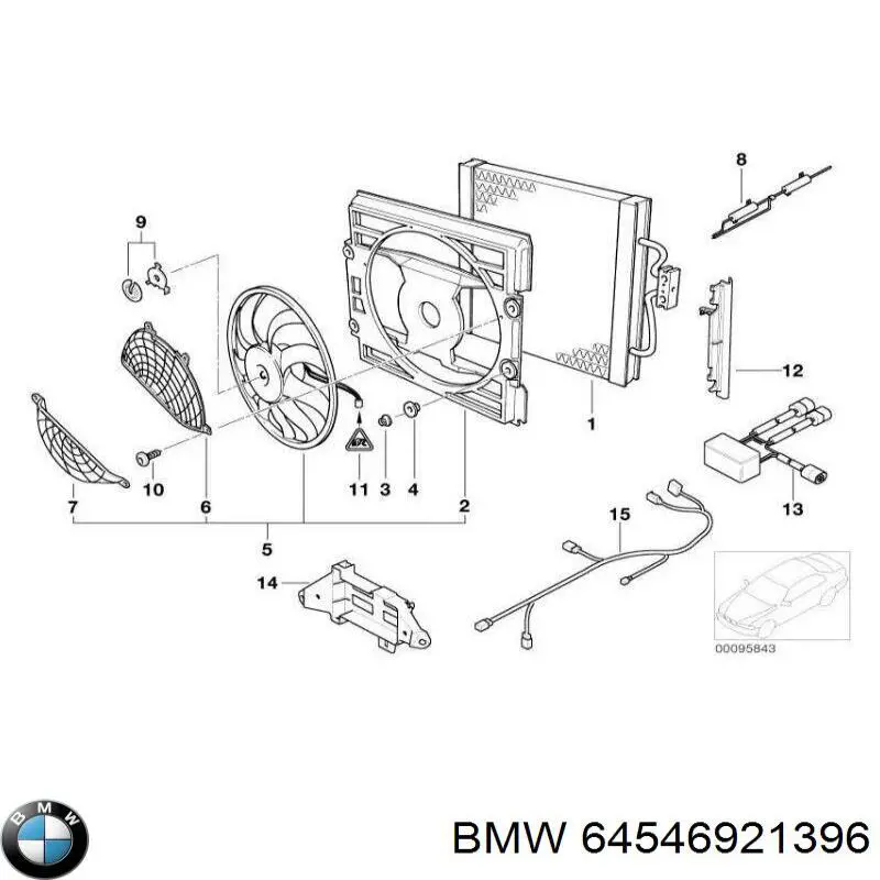 Диффузор радиатора кондиционера, в сборе с крыльчаткой и мотором BMW 64546921396 цена, от 153.78 USD