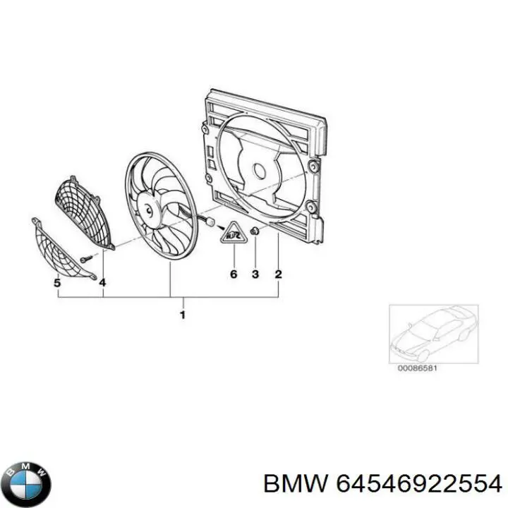 Диффузор радиатора охлаждения в сборе с мотором и крыльчаткой BMW 64546922554 цена, от 193.11 USD