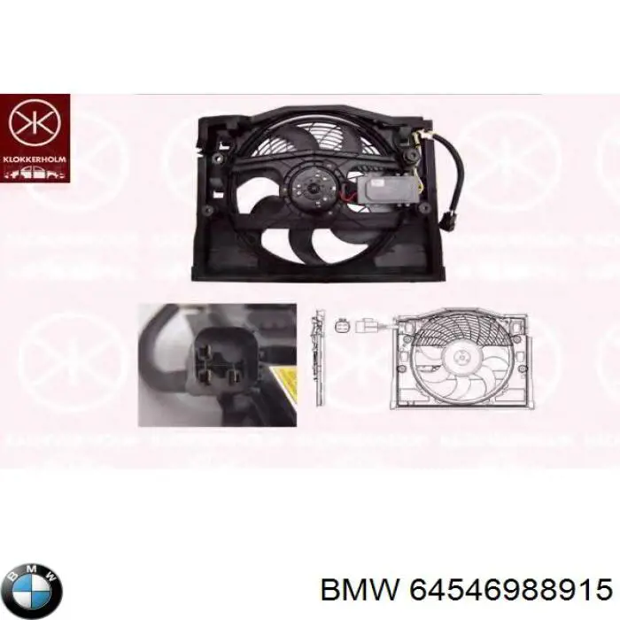 64546988915 BMW ventilador (roda de aletas do radiador de esfriamento)