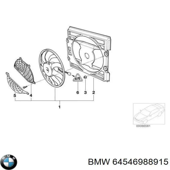 Вентилятор/крыльчатка радиатора охлаждения BMW 64546988915 цена, от 163.82 USD
