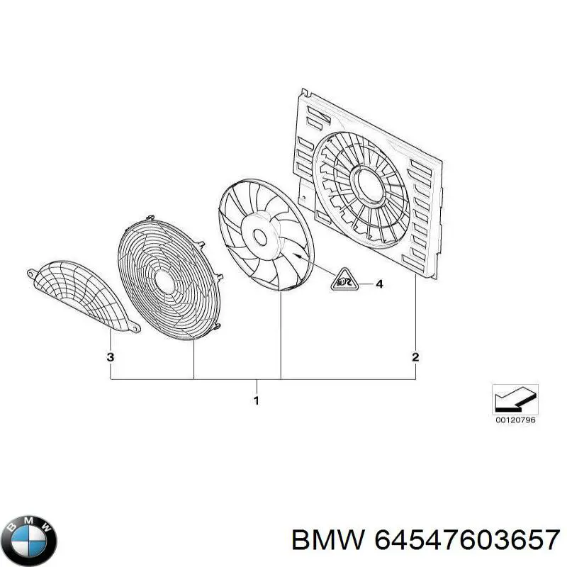 64546946372 BMW Вентилятор кондиционера в сборе