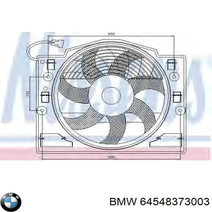 64548373003 BMW электровентилятор кондиционера в сборе (мотор+крыльчатка)