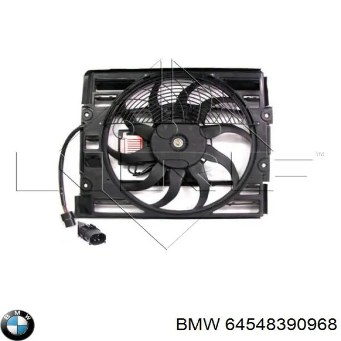 64548390968 BMW диффузор радиатора охлаждения, в сборе с мотором и крыльчаткой