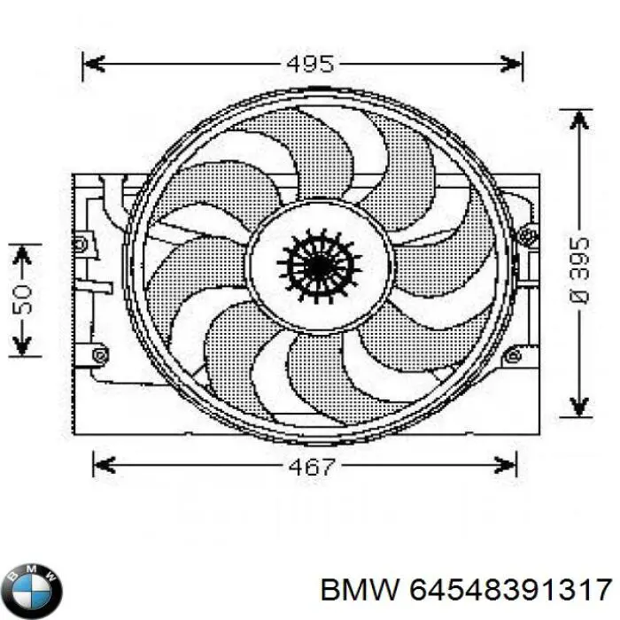 Ventilador elétrico de esfriamento montado (motor + roda de aletas) BMW 3  E36