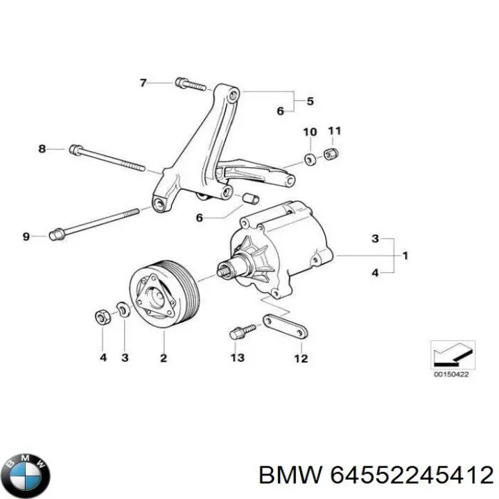 Кронштейн компрессора кондиционера BMW 2245127 цена, от 8.44 USD