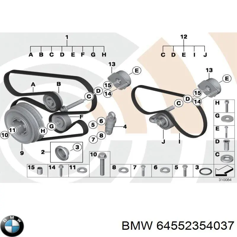 64552354037 BMW натяжитель приводного ремня