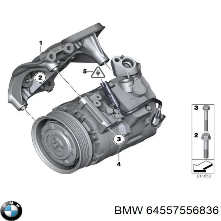 64557556836 BMW Кронштейн компрессора кондиционера