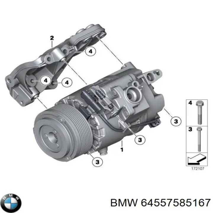 Кронштейн компрессора кондиционера BMW 64557585167