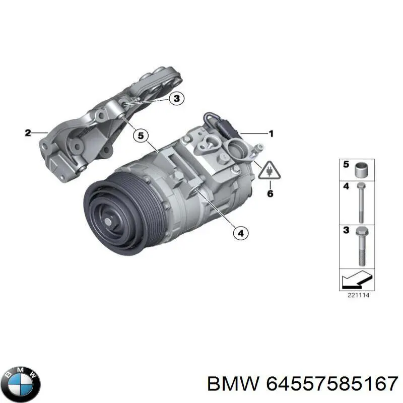 Кронштейн компресора кондиціонера 64557585167 BMW