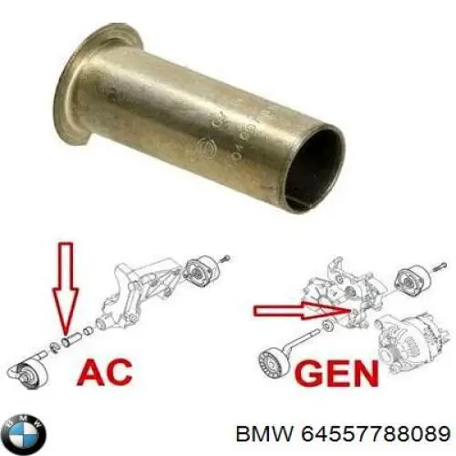 64557788089 BMW Manguito, Amortiguador vibraciones, Correa trapecial, Tensor de correa original y equivalente