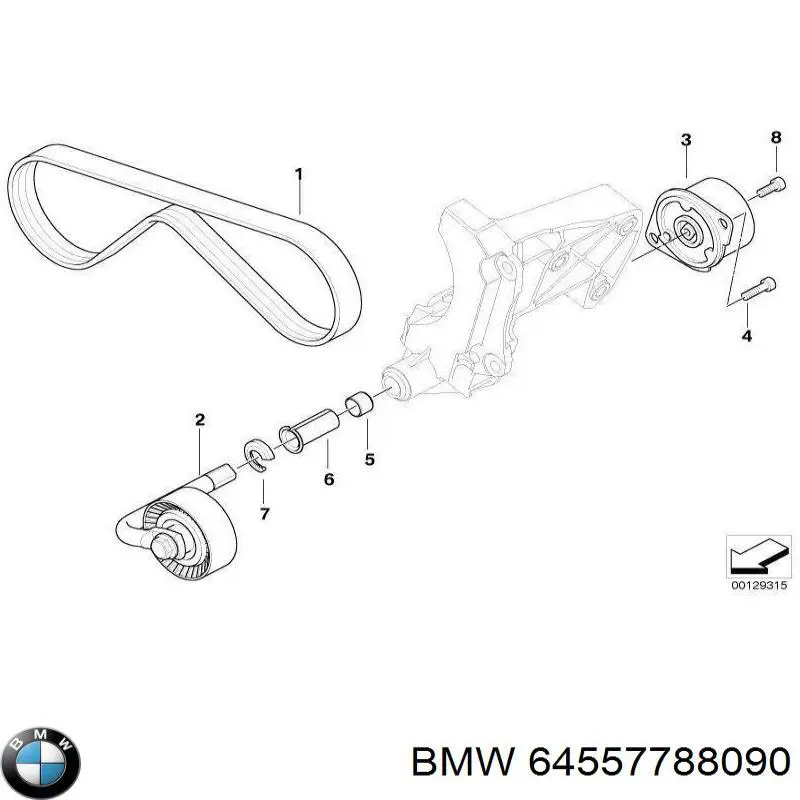 Втулка амортизатора натяжителя приводного ремня BMW 64557788090 цена, от 11.80 USD