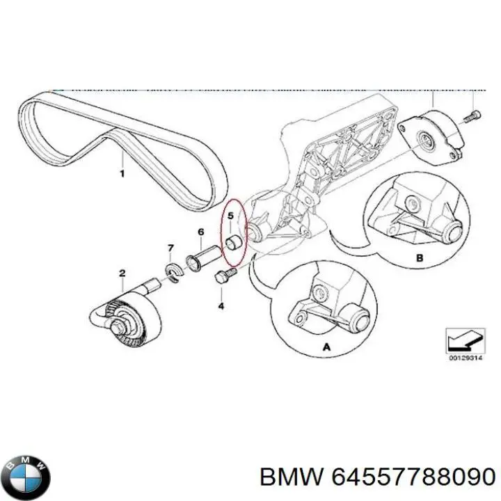 Втулка амортизатора натяжителя приводного ремня 64557788090 BMW