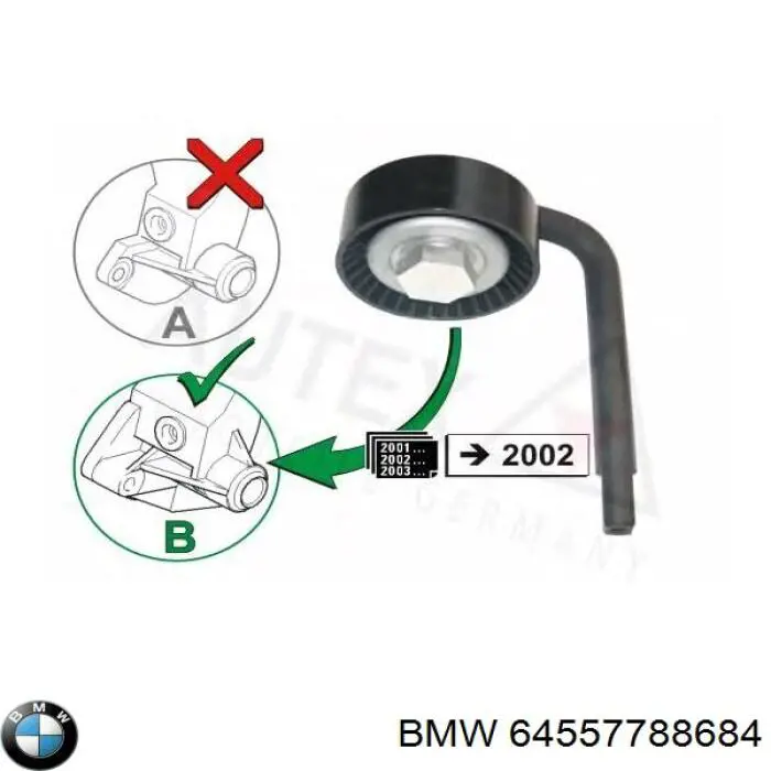 Натяжной ролик BMW 64557788684 цена, от 33.91 USD