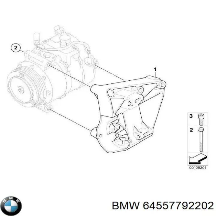 64557792202 BMW кронштейн компрессора кондиционера