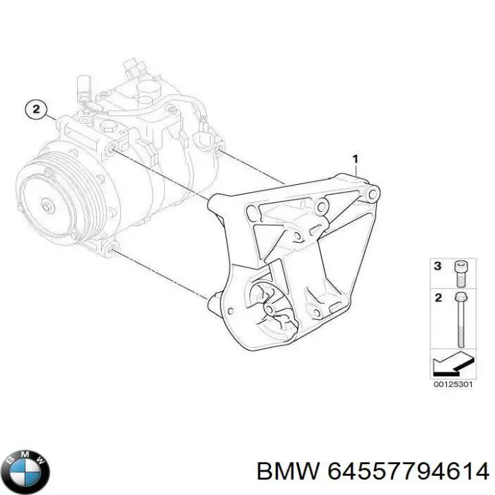 Кронштейн компрессора кондиционера BMW 64557794614