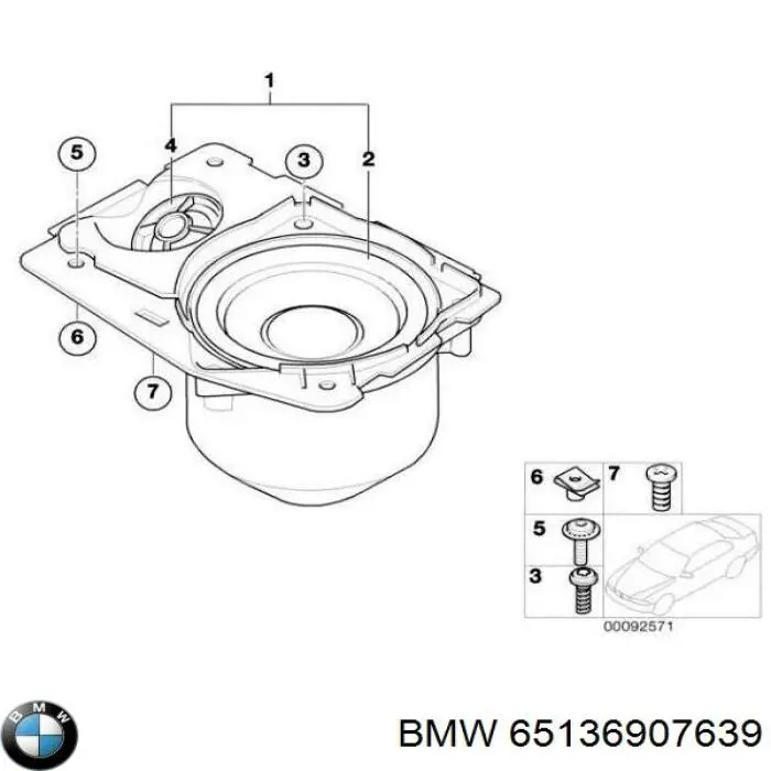 65136907639 BMW Динамик задней полки