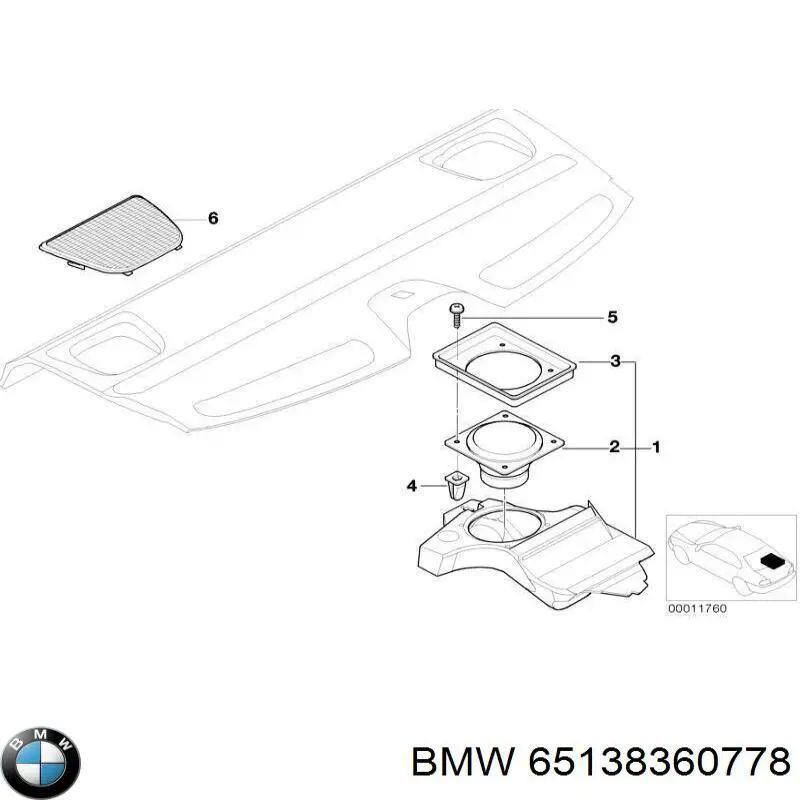 Alto-falante de estante traseiro para BMW 5 (E39)