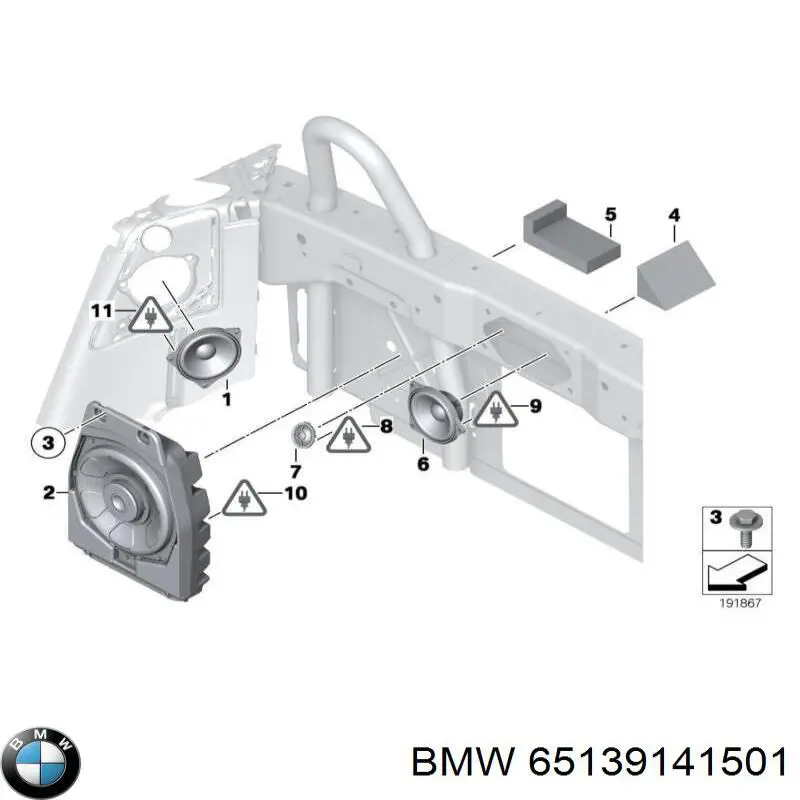 Динамик задней полки BMW 65139141501 цена, от 12.57 USD